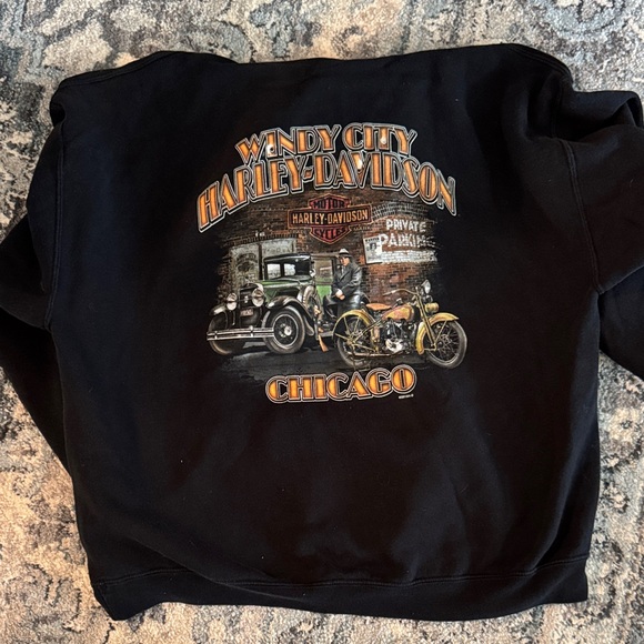 Harley-Davidson Black and Orange Hoodie - Picture 2 of 2